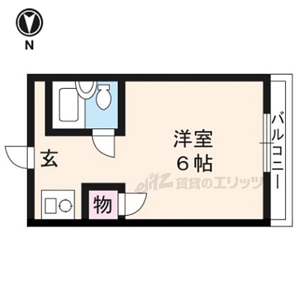 京都府京都市西京区桂野里町(賃貸マンション1K・4階・16.20㎡)の写真 その2