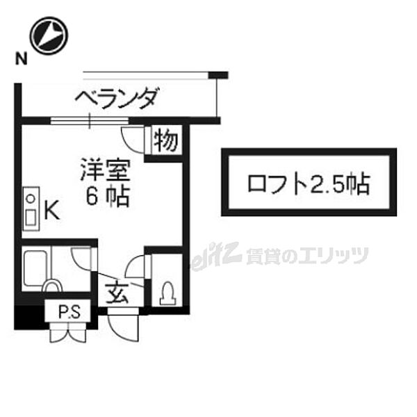 京都府京都市右京区西京極西向河原町(賃貸マンション1R・4階・16.00㎡)の写真 その2