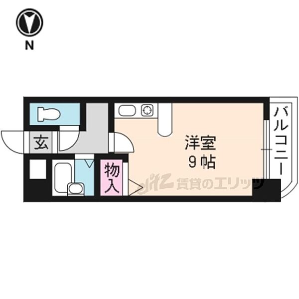 サンホワイト葛野 202｜京都府京都市右京区西院西田町(賃貸マンション1K・2階・25.92㎡)の写真 その2