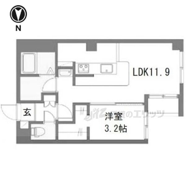 京都府京都市南区西九条大国町(賃貸マンション1LDK・2階・35.61㎡)の写真 その2