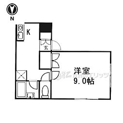 GRAFFITI MATSUI 2階1Kの間取り