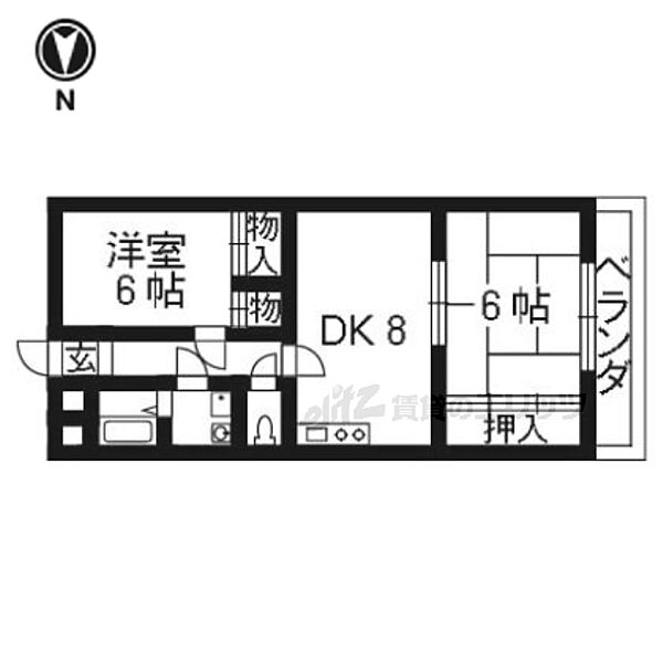 京都府向日市寺戸町西田中瀬(賃貸マンション2DK・3階・48.60㎡)の写真 その2