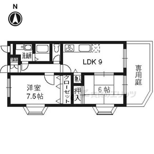 プレステージ 101｜京都府京都市西京区樫原硲町(賃貸マンション2LDK・1階・54.00㎡)の写真 その2