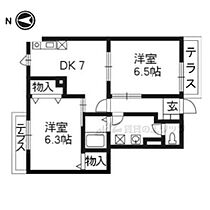 京都府京都市右京区嵯峨野東田町（賃貸アパート2DK・1階・47.93㎡） その2