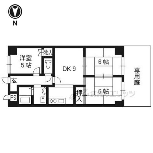 京都府京都市西京区桂西滝川町(賃貸マンション3LDK・1階・58.00㎡)の写真 その2