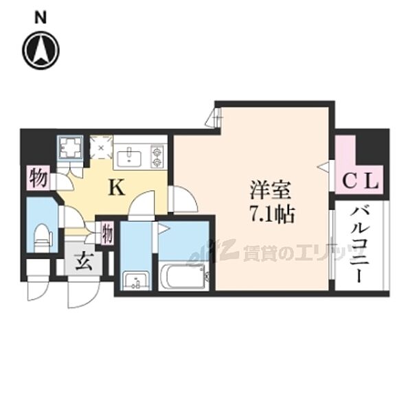 京都府京都市南区吉祥院九条町(賃貸マンション1K・4階・25.61㎡)の写真 その2