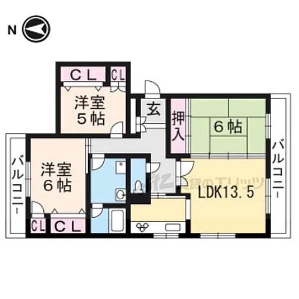 京都府京都市西京区桂木ノ下町(賃貸マンション3LDK・1階・77.90㎡)の写真 その2