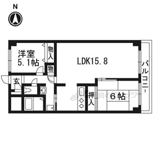 エクセランス向日町 ｜京都府京都市南区久世殿城町(賃貸マンション2LDK・1階・54.10㎡)の写真 その2