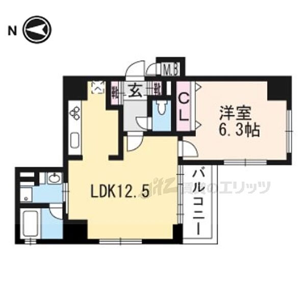 ルーエ五条堀川 305｜京都府京都市下京区堀川通五条下る柿本町(賃貸マンション1LDK・3階・42.18㎡)の写真 その2