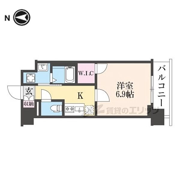 京都府京都市南区東九条西岩本町(賃貸マンション1K・6階・25.16㎡)の写真 その2