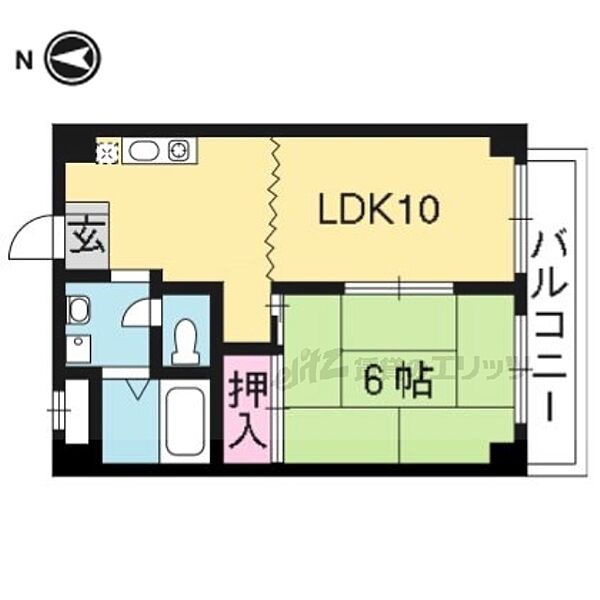 京都府京都市右京区西院平町(賃貸マンション1LDK・2階・37.26㎡)の写真 その2