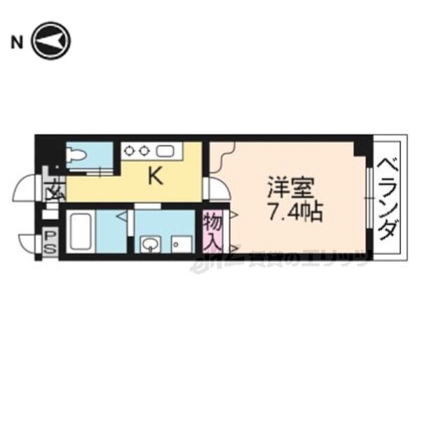 プラリア竹田 503｜京都府京都市伏見区竹田中内畑町(賃貸マンション1K・5階・24.91㎡)の写真 その2