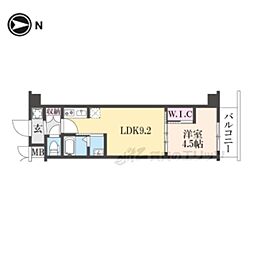 スワンズ京都東寺ガーデン 5階1LDKの間取り