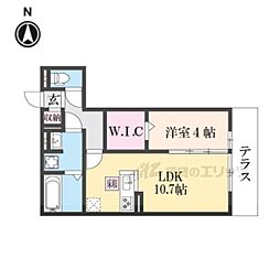 ＧＲＡＭＭ佐野屋敷 1階1LDKの間取り