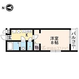 JR東海道・山陽本線 西大路駅 徒歩5分の賃貸マンション 1階1Kの間取り