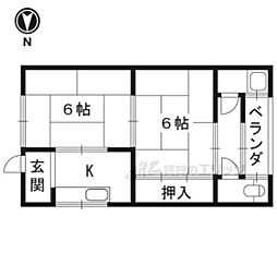 ハイツ雪 1階2Kの間取り