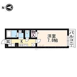 エミネンス西京極 1階1Kの間取り