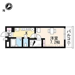 JR東海道・山陽本線 西大路駅 徒歩12分の賃貸アパート 3階1Kの間取り