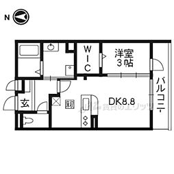 マジェスティヒル 1階1LDKの間取り