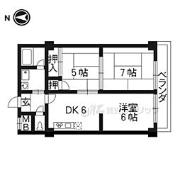 ルミネ玉山 2階2LDKの間取り