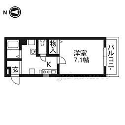 京都市営烏丸線 九条駅 徒歩8分の賃貸マンション 5階1Kの間取り