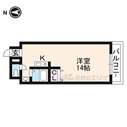 コム・デ・ザンファン 3階ワンルームの間取り