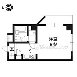 JR東海道・山陽本線 京都駅 徒歩8分の賃貸マンション 5階1Kの間取り