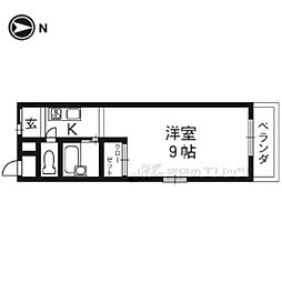 エステート稲荷 1階1Kの間取り