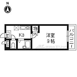 近鉄京都線 東寺駅 徒歩10分の賃貸マンション 1階1Kの間取り