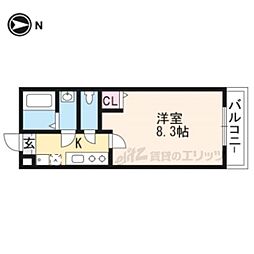 京阪宇治線 中書島駅 徒歩3分の賃貸マンション 2階1Kの間取り