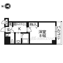 阪急京都本線 西京極駅 徒歩4分の賃貸マンション 3階1Kの間取り