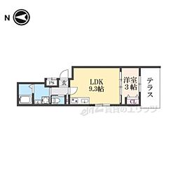 アドバンスコート五条丹波口 1階1LDKの間取り