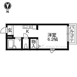 ジュノア神足 2階1Kの間取り