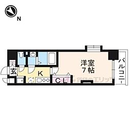 JR東海道・山陽本線 西大路駅 徒歩10分の賃貸マンション 6階1Kの間取り