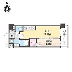 プレサンス十条凛華 6階1LDKの間取り