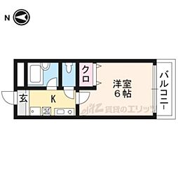 アドラブール 3階1Kの間取り