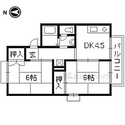 ＣＡＳＡ　ＤＥ　池尻Ｂ棟 1階2DKの間取り