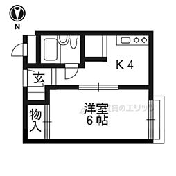 めいぷる～ゆあさ 1Kの間取図画像