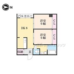 HAL京大桂 2LDKの間取図画像