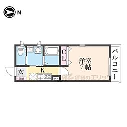 仮）サングラン北浜 2階1Kの間取り