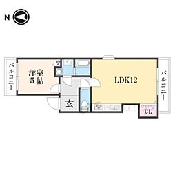 京阪本線 丹波橋駅 徒歩3分の賃貸マンション 3階1LDKの間取り