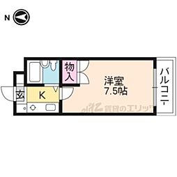 ル・パルク 1階1Kの間取り