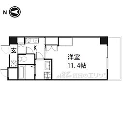 グランパークポラリス 1階1Kの間取り