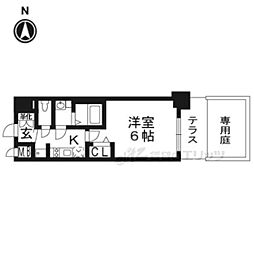 プレサンスTHE KYOTO彩美 1階1Kの間取り