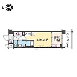 JR東海道・山陽本線 西大路駅 徒歩13分の賃貸マンション 6階1DKの間取り
