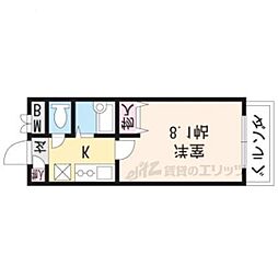 サンロイヤル藤ノ森 3階1Kの間取り