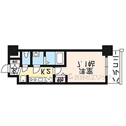 プレデコート西京極 1Kの間取図画像