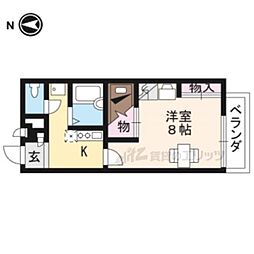 レオパレス司 1Kの間取図画像