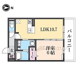 ソーニョ西京極 1LDKの間取図画像