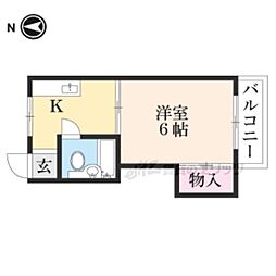 サンハイツ神足 1Kの間取図画像
